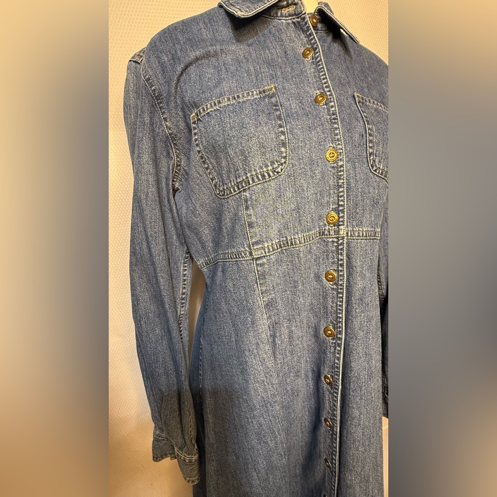 VINTAGE LIZ CLAIBORNE DENIM DRESS - Picture 4 of 9